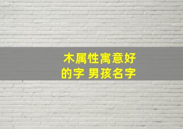 木属性寓意好的字 男孩名字